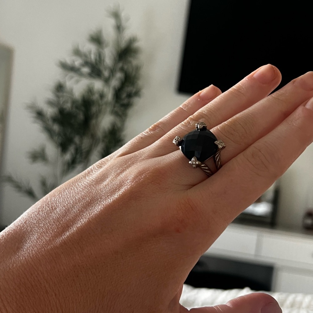 david yurman black onyx ring with diamonds